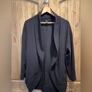 Athleta Cocoon Wrap Ribbed Cardigan Black XL EUC